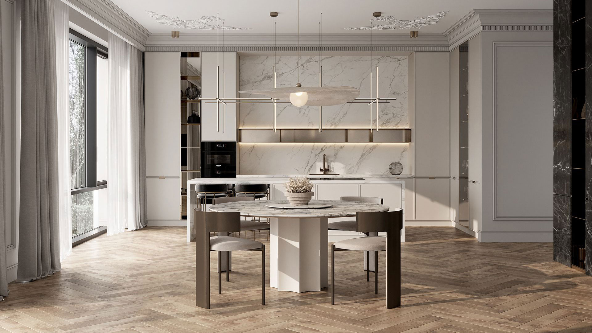 بهترین رنگ کابینت نئوکلاسیک