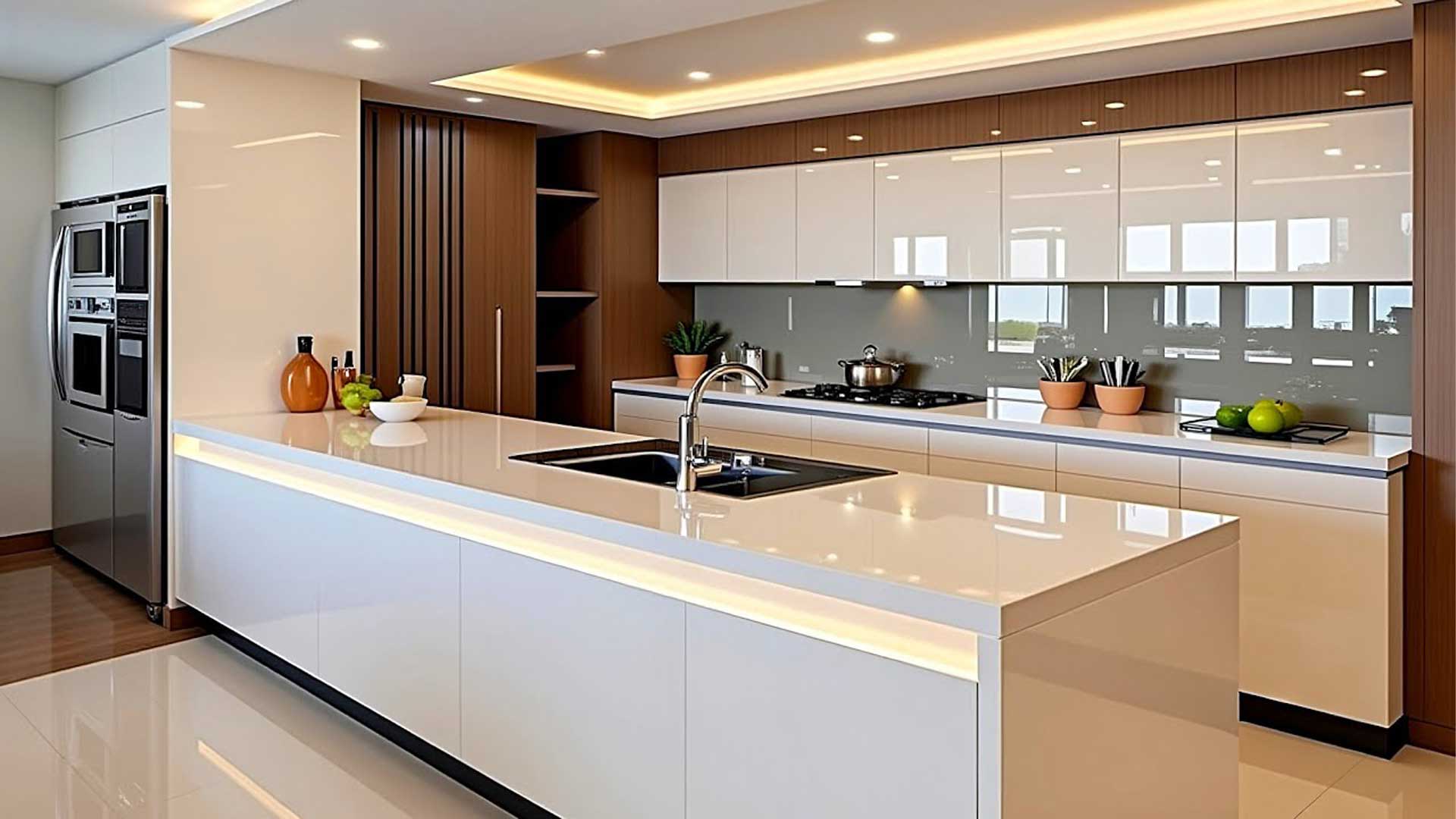 کابینت-هایگلاس-طرح-چوب
