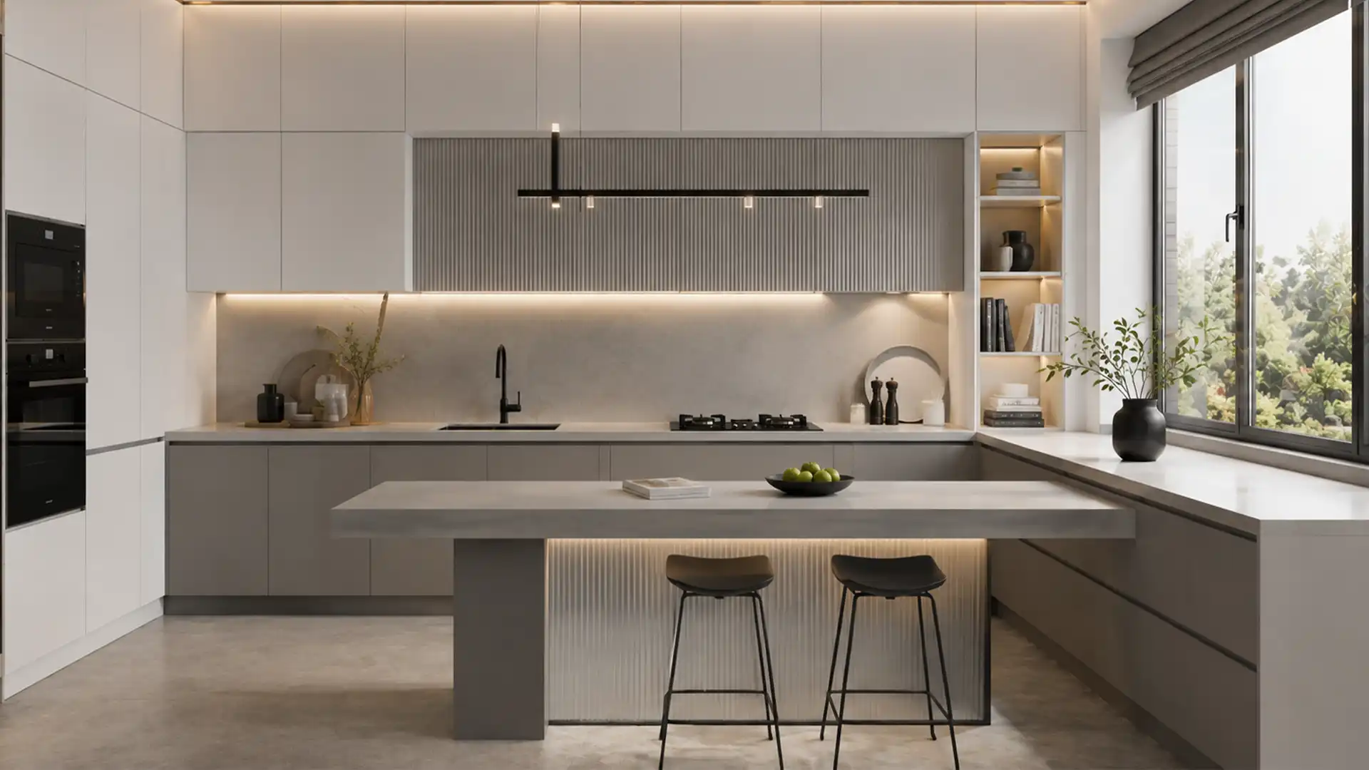 کابینت سفید و طوسی