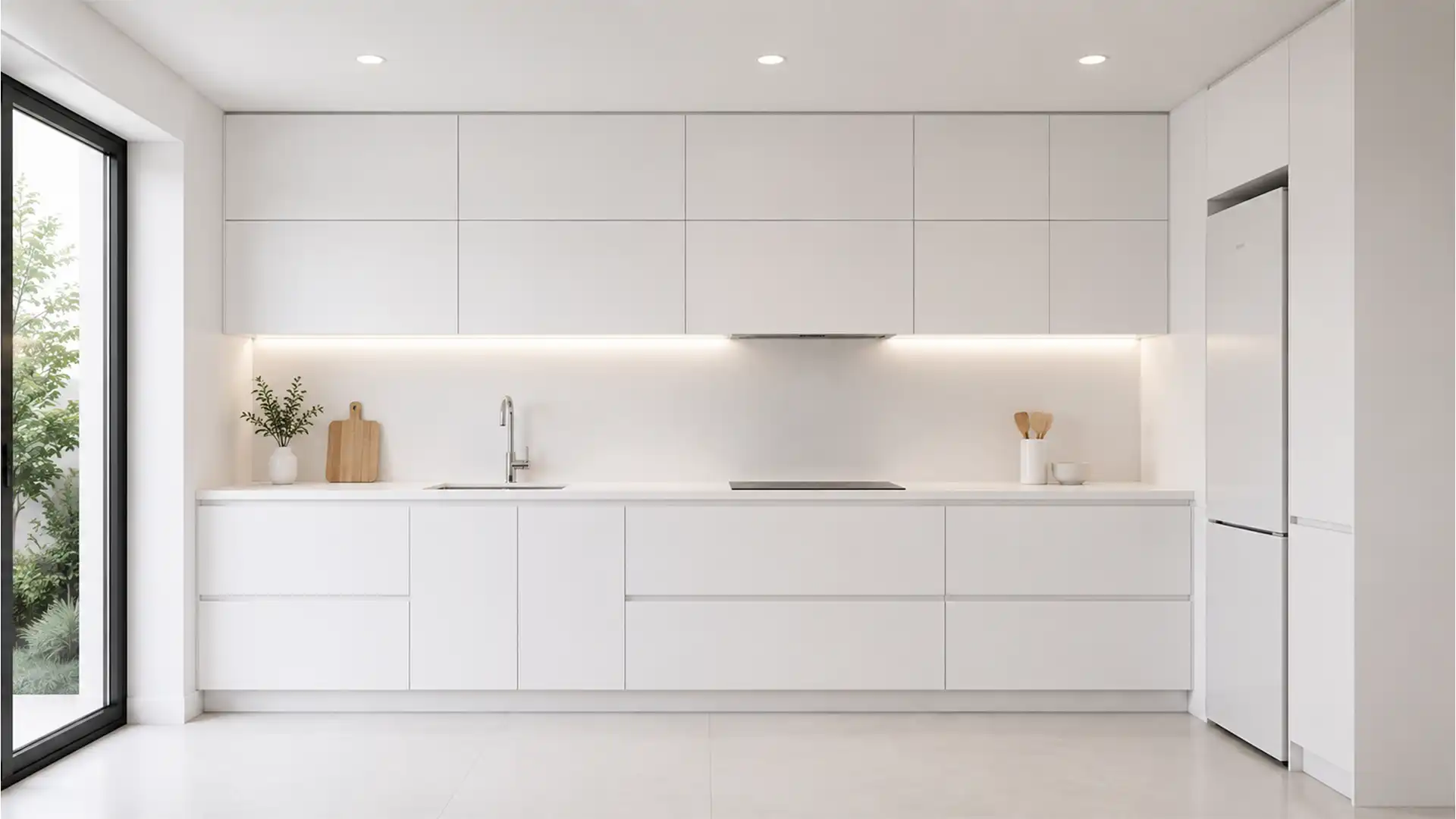 طرح و مدل کابینت سفید یکدست